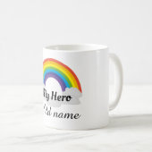 Personalisierter Regenbogenheld danke Tasse (VorderseiteRechts)