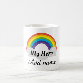 Personalisierter Regenbogenheld danke Tasse