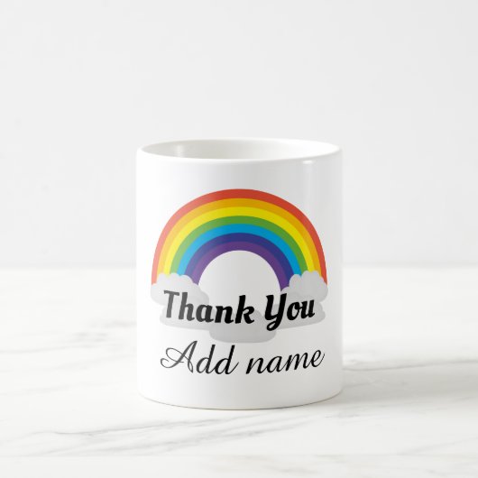 Personalisierter Regenbogenheld danke Tasse (Mittel)