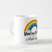 Personalisierter Regenbogenheld danke Tasse (Vorderseite Links)