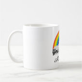 Personalisierter Regenbogenheld danke Tasse (Links)