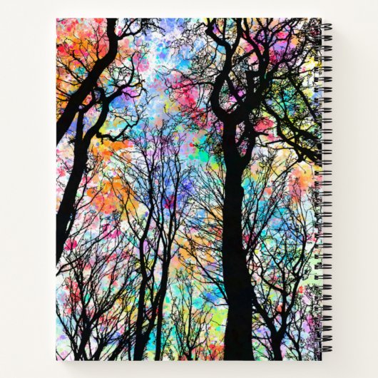 Personalisierter Regenbogenhimmel mit Silhouetten Notizblock (Rückseite)