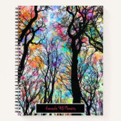 Personalisierter Regenbogenhimmel mit Silhouetten Notizblock (Vorderseite)