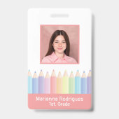 Personalisierter Regenbogenlehrer Name Foto ID Ausweis (Front)