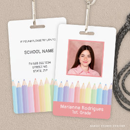 Personalisierter Regenbogenlehrer Name Foto ID Ausweis