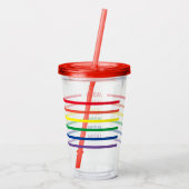 Personalisierter Regenbogenname Acryltrinkbecher (Rückseite)