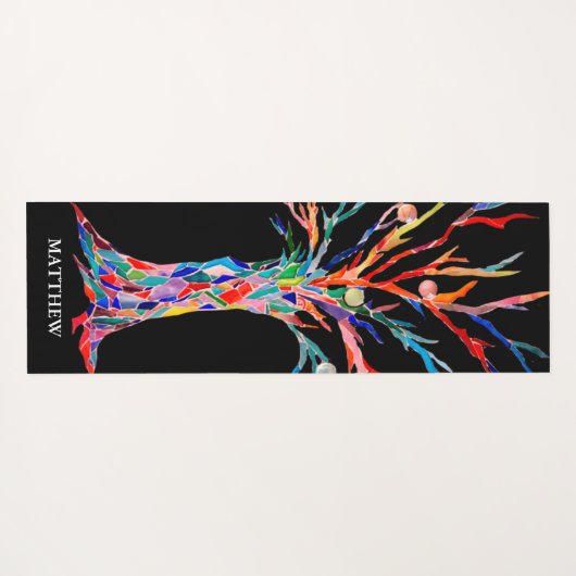 Personalisierter Regenbogenschwarz Yogamatte (Rückseite (Horizontal))