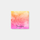 Personalisierter RegenbogenWatercolorTrendy Chic Post-it Klebezettel (Vorderseite)