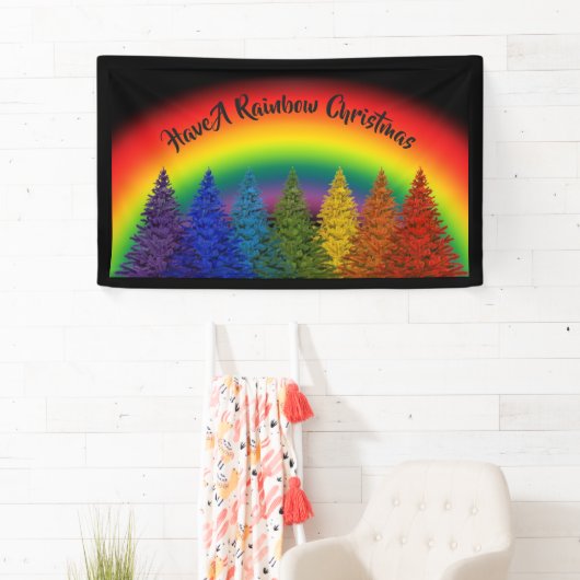 Personalisierter Regenbogenweihbaum Banner (Insitu)