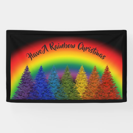 Personalisierter Regenbogenweihbaum Banner (Horizontal)