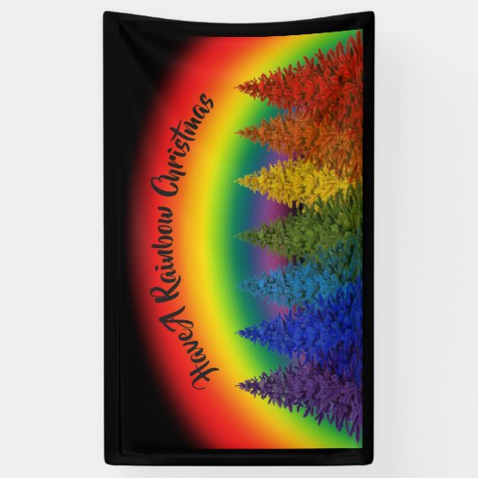 Personalisierter Regenbogenweihbaum Banner (Vertikal)