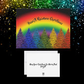 Personalisierter Regenbogenweihbaum Feiertagskarte