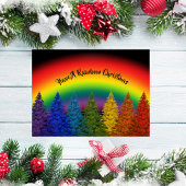 Personalisierter Regenbogenweihbaum Feiertagspostkarte