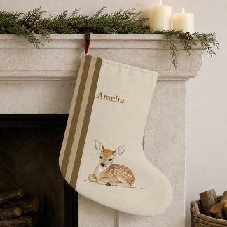 Personalisierter Reh-Weihnachtsstrumpf im nordisch Großer Weihnachtsstrumpf