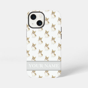 Personalisierter Rehbrauner und Weißer Corgi Hund iPhone 13 Mini Hülle