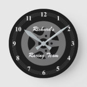 Personalisierter Reifen und Felgendecke Runde Wanduhr (Vorderseite)