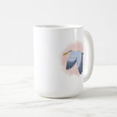Personalisierter Reiher mit rosa Hintergrund Kaffeetasse (VorderseiteRechts)