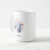 Personalisierter Reiher mit rosa Hintergrund Kaffeetasse (Vorderseite Links)