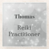 Personalisierter Reiki Practitioner Glasuntersetzer (Vorderseite)