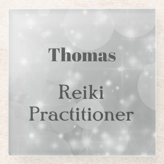 Personalisierter Reiki Practitioner Glasuntersetzer (Vorderseite)