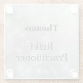 Personalisierter Reiki Practitioner Glasuntersetzer (Rückseite)
