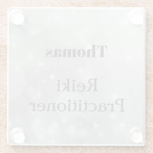 Personalisierter Reiki Practitioner Glasuntersetzer (Rückseite)