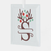 Personalisierter Reindeer Antlers Name "S" Ornament Aus Glas (Vorderseite links)