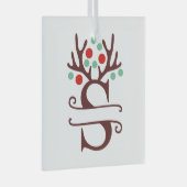 Personalisierter Reindeer Antlers Name "S" Ornament Aus Glas (Vorderseite Rechts)