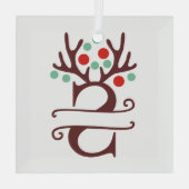Personalisierter Reindeer Antlers Name "S" Ornament Aus Glas (Rückseite)
