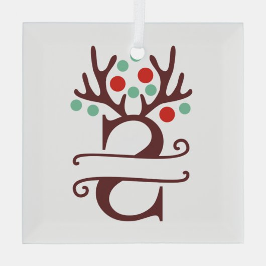 Personalisierter Reindeer Antlers Name "S" Ornament Aus Glas (Rückseite)