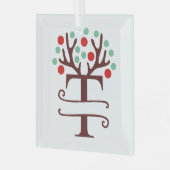 Personalisierter Reindeer Antlers Name "T" Ornament Aus Glas (Vorderseite links)