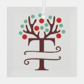 Personalisierter Reindeer Antlers Name "T" Ornament Aus Glas (Rückseite)