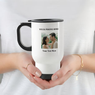 Personalisierter Reisebecher mit Foto und Text