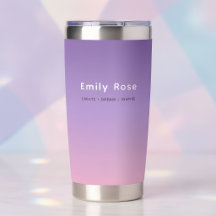 Personalisierter Reisebecher mit Namen Pink Lila