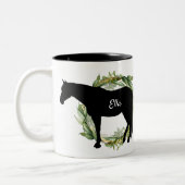 Personalisierter Reitsport Individuelle Name T Zweifarbige Tasse (Links)