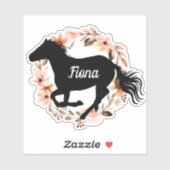 Personalisierter Reittier Name Pferde Silhouette S Aufkleber (Blatt)