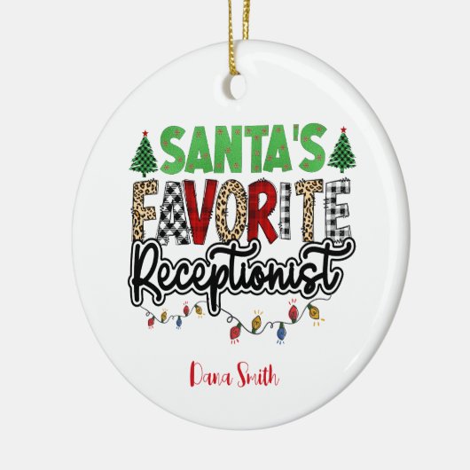 Personalisierter Rekrutierer des Weihnachtsmanns Keramik Ornament (Links)