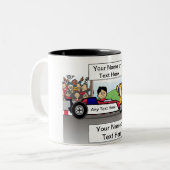 Personalisierter Rennwagen, Jugendfahrer - Männlic Zweifarbige Tasse (Vorderseite Links)