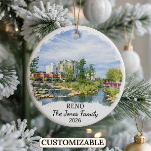 Personalisierter Reno-Schmuck, benutzerdefinierter Keramik Ornament