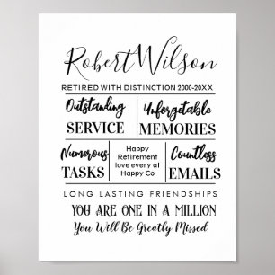 Personalisierter Rentenposter-Druck Poster
