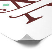 Personalisierter Rentierbrief A Split Monogramm Poster (Ecke)