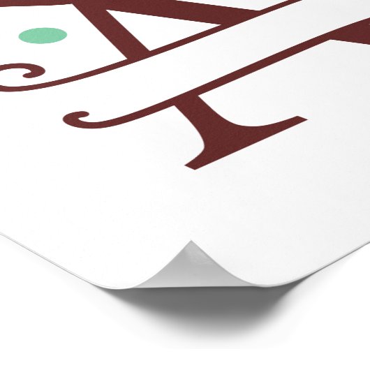 Personalisierter Rentierbrief A Split Monogramm Poster (Ecke)