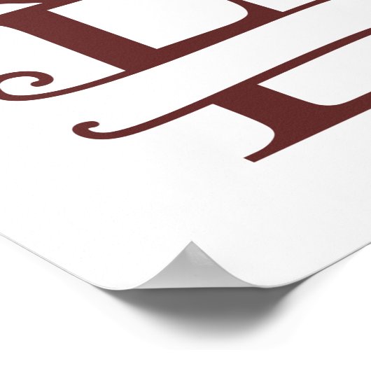 Personalisierter Rentierbrief E-Aufspaltmonogramm Poster (Ecke)