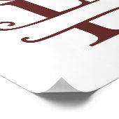 Personalisierter Rentierbrief F-Split-Monogramm Poster (Ecke)