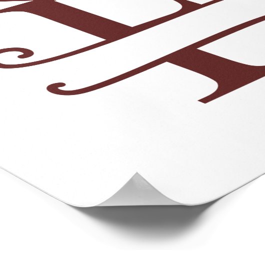 Personalisierter Rentierbrief F-Split-Monogramm Poster (Ecke)