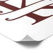 Personalisierter Rentierbrief K Split Monogramm Poster (Ecke)