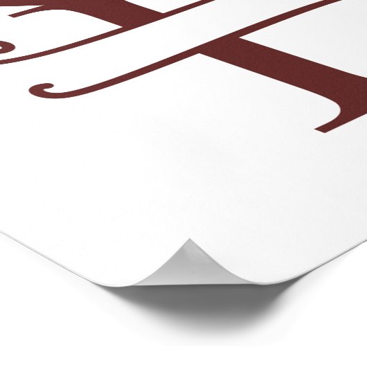 Personalisierter Rentierbrief L Split Monogramm Poster (Ecke)