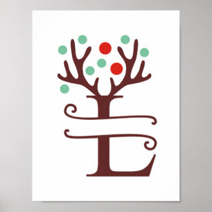 Personalisierter Rentierbrief L Split Monogramm Poster