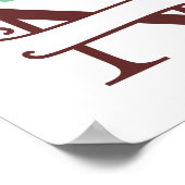 Personalisierter Rentierbrief N Split Monogramm Poster (Ecke)