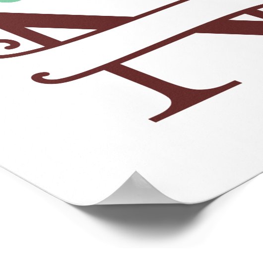 Personalisierter Rentierbrief N Split Monogramm Poster (Ecke)